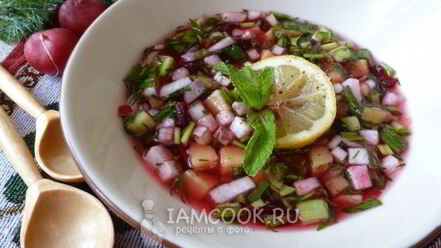 Рецепт постной окрошки на квасе