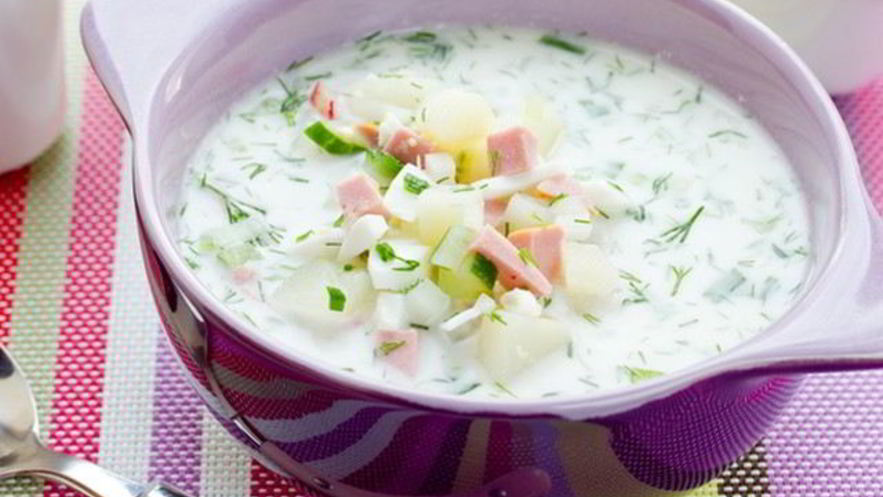 Рецепт сметанной окрошки