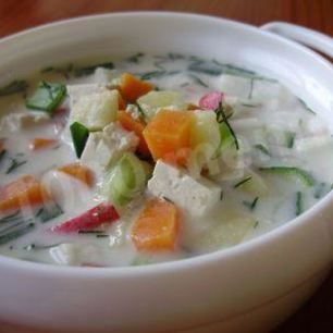 Рецепт Вегетарианской окрошки на тофу