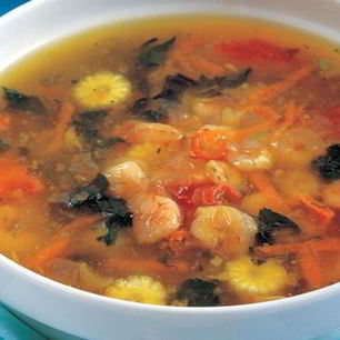 Рецепт Ароматного овощной суп с креветками