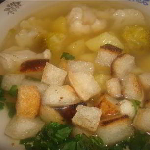 Рецепт Густого супчика с овощами и крутонами