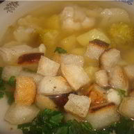 Рецепт Густого супчика с овощами и крутонами