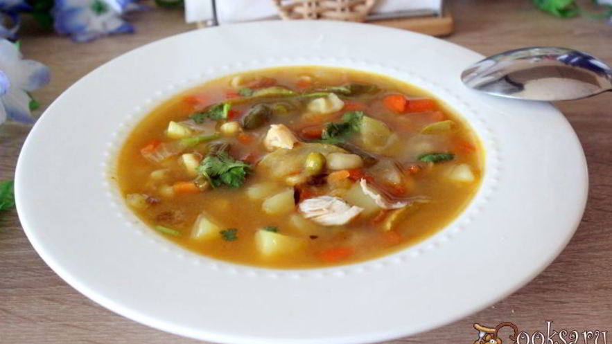 Рецепт куриного супа с овощами и мелкой пастой