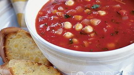 Рецепт Осеннего овощной суп с сырными тостами