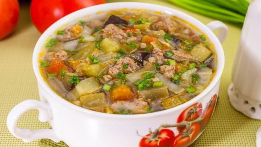 Рецепт овощного супа с фаршем