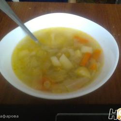 Рецепт Овощного супа с горошком и капустой