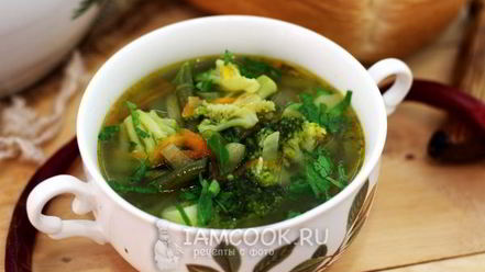 Рецепт овощного супа с консервированным зеленым горошком