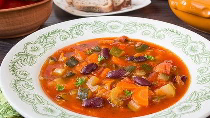 Рецепт Овощного супа с красной фасолью