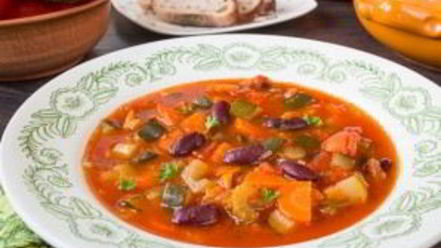 Рецепт овощного супа с красной фасолью