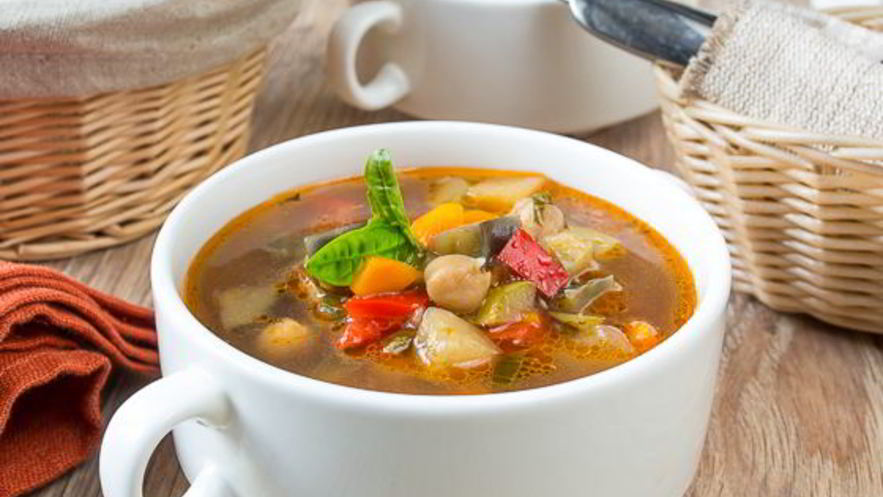 Рецепт овощного супа с нутом и лимоном