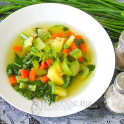Рецепт Овощного супа с сельдереем и шпинатом