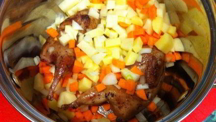 Рецепт овощного супчика с перепелкой