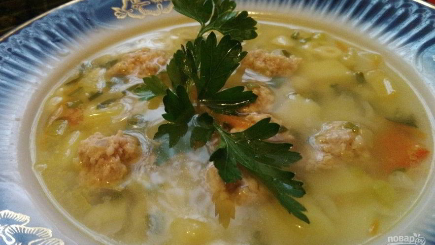 Рецепт супа с куриными фрикадельками и овощами