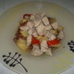 Рецепт Бобовой похлебки со свиным окороком, сельдереем и сладким перцем