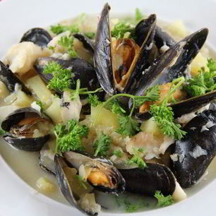 Рецепт Густой похлебки с картофелем, мидиями и треской