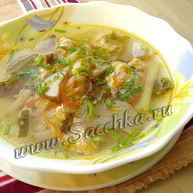 Рецепт Похлебки грибной на мясном бульоне