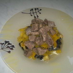 Рецепт Похлебки из черных бобов и говядины и сладкий тропический чатни