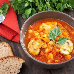 Рецепт Сытной похлебки из чечевицы с грибами