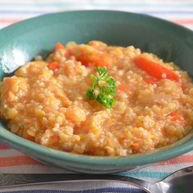 Рецепт Томатного супа-похлебки с кускусом, сладким перцем и острым чили