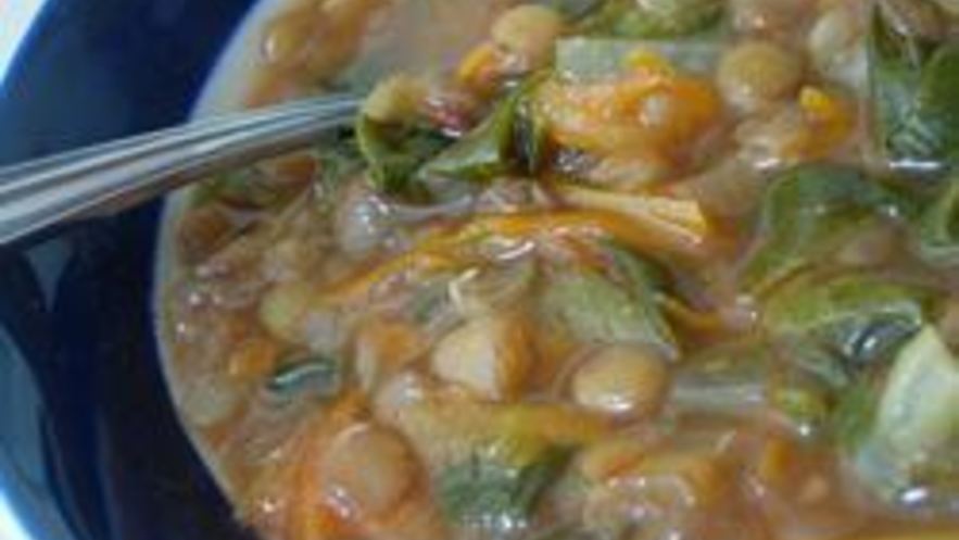 Рецепт постного супа из чечевицы со шпинатом