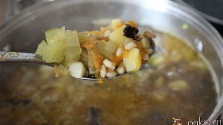 Рецепт постного рассольника с грибами