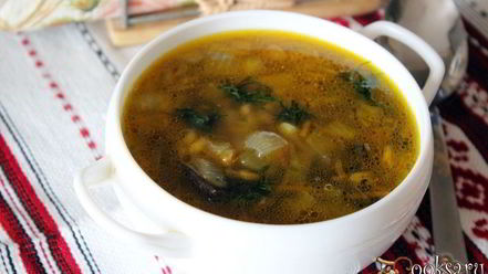 Рецепт постного рассольника с грибами