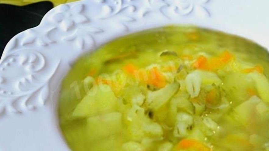 Рецепт постного рассольника с перловкой