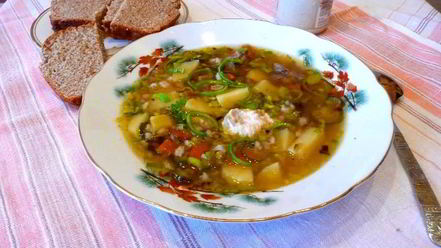 Рецепт рассольника ленинградского с мясом перловкой и огурцами