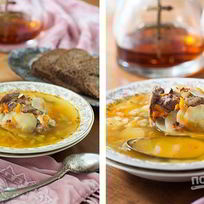 Рассольник на говяжьих ребрышках