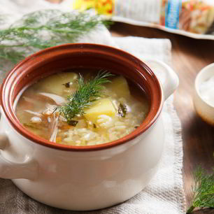 Рецепт Рассольника на курином бульоне с булгуром