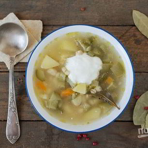 Рецепт Рассольника на овощном бульоне