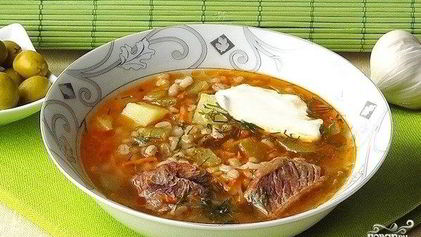 Рецепт Рассольника с фасолью