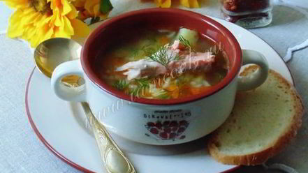 Рецепт рассольника с форелью