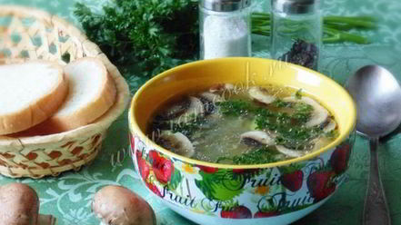 Рецепт рассольника с грибами