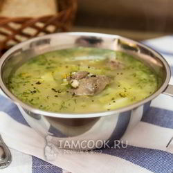 Рецепт Рассольника с перловкой и солеными огурцами на баранине