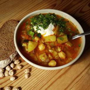 Рецепт Вегетарианского рассольника с нутом