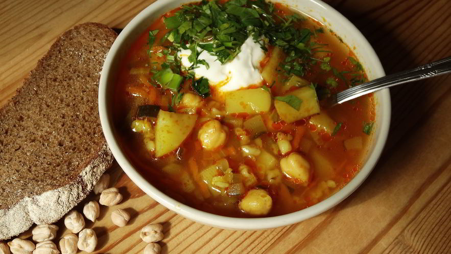 Рецепт вегетарианского рассольника с нутом