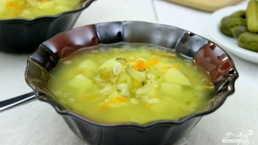 Рецепт вегетарианского рассольника с перловкой