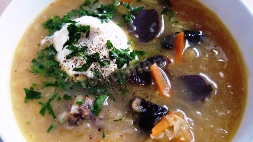 Рецепт кислых щей с утиными потрохами