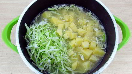 Рецепт щей из свежей капусты с плавленым сыром