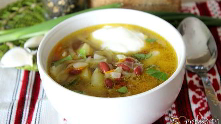 Рецепт щей с фасолью на курином бульоне