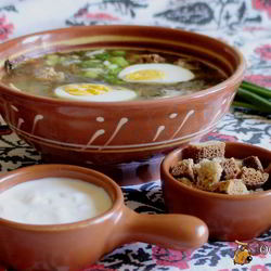 Рецепт Щей весенних с рисом и щавелем