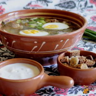 Рецепт Щей весенних с рисом и щавелем