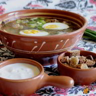 Рецепт Щей весенних с рисом и щавелем