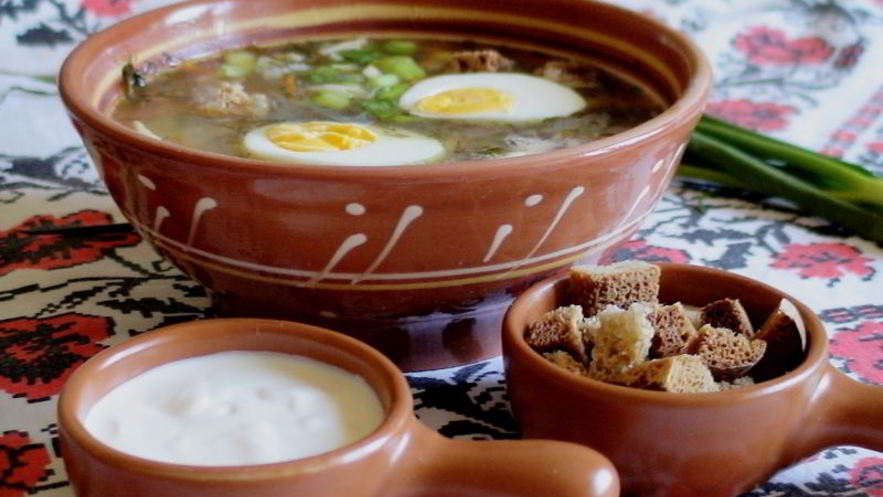 Рецепт щей весенних с рисом и щавелем