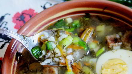 Рецепт щей весенних с рисом и щавелем