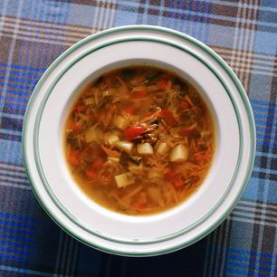 Рецепт Вегетарианских щей со шпинатом