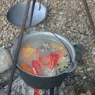 Рецепт Шурпы в казане на костре