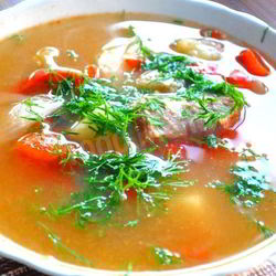 Рецепт Вкусного супа шурпа на костре в казане