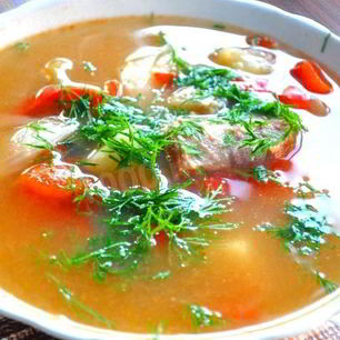 Рецепт Вкусного супа шурпа на костре в казане